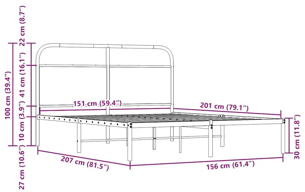 ágykeret matrac nélkül 150x200 cm barna tölgyfa műfa