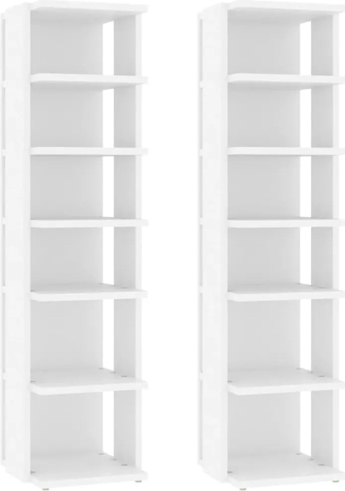 vidaXL 2 db fehér szerelt cipősszekrény 27,5x27x102 cm