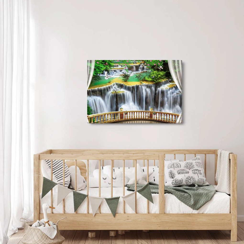 Kép - Varázslatos vízesések megtekintése (90x60 cm)