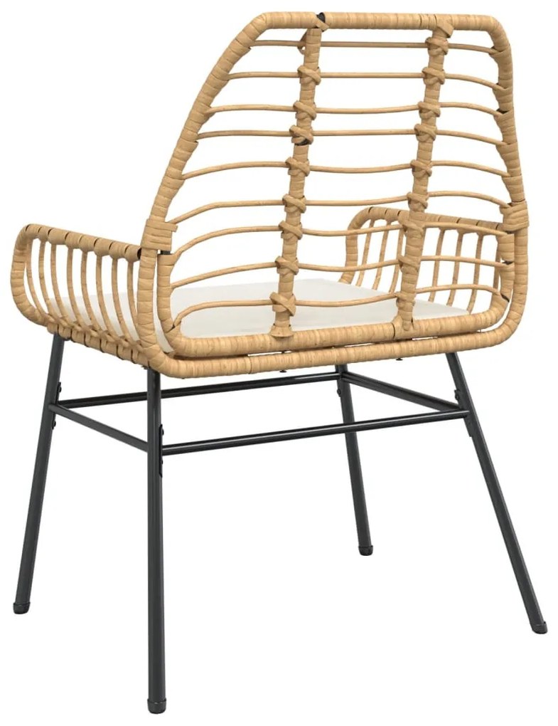 2 db barna polyrattan kerti szék párnákkal