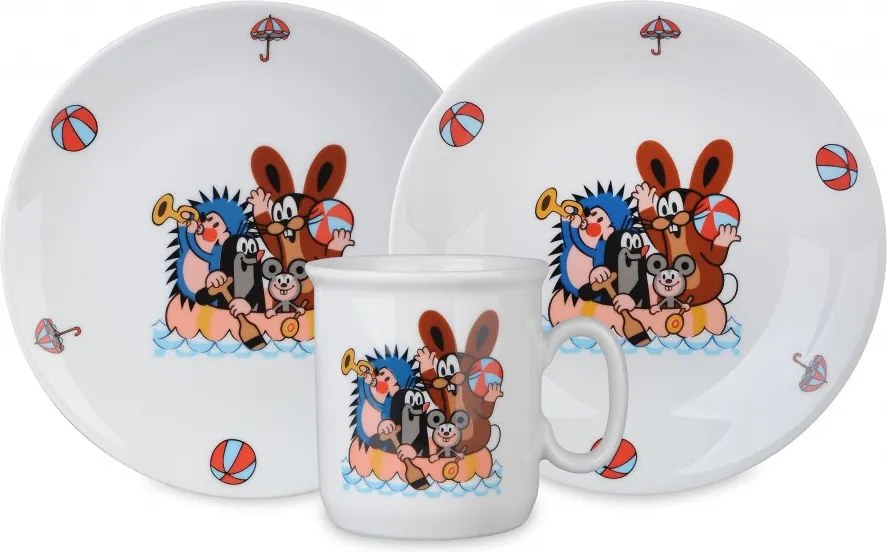 3 darabos gyerek étkezőgarnitúra Vakond és barátai díszdobozban, Thun 1794