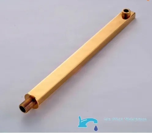 Falba süllyesztett zuhanyrendszer EYN PT34451 három kimenettel és LED-del, fényes arany felülettel — 40 cm-es fej és szelep szerelődobozzal
