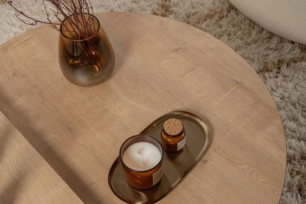 Dohányzóasztal Orion - Honey Oak, Fekete