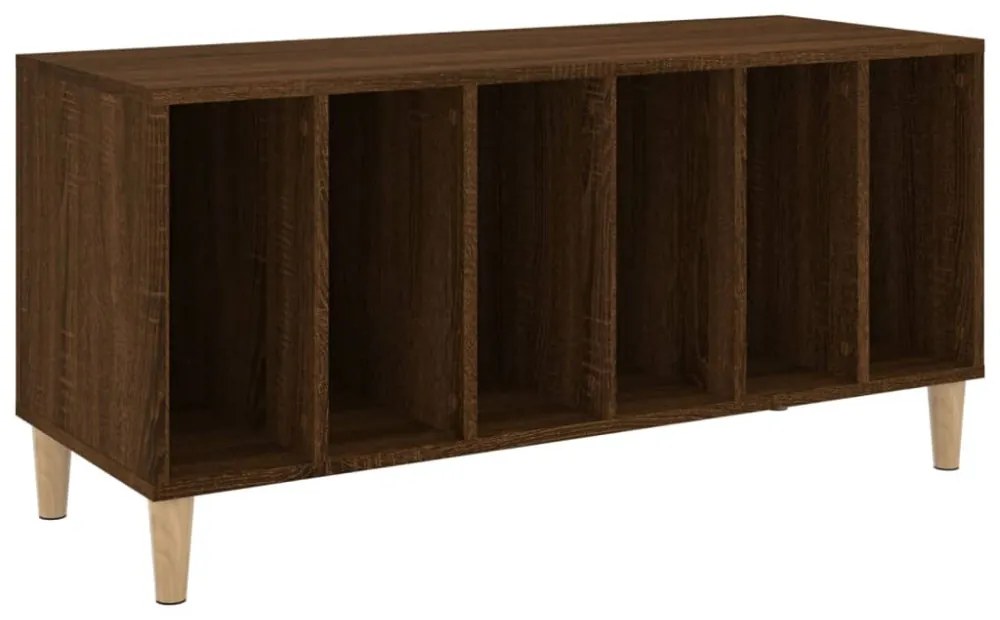 barna tölgy színű szerelt fa hanglemezszekrény 100 x 38 x 48 cm