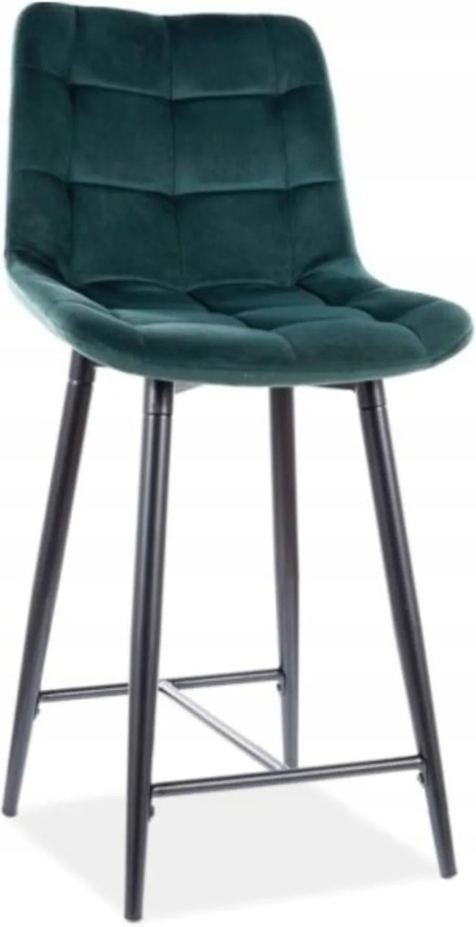 Félhoker bárszék zöld bárszék konyha velúr Chic H-2