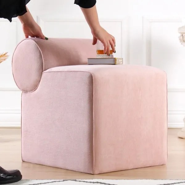 Puff TIKI 47x45 cm, rózsaszín