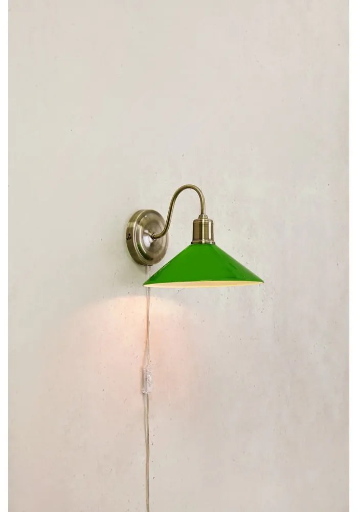 Zöld-sárgaréz színű fali lámpa Vela – Markslöjd