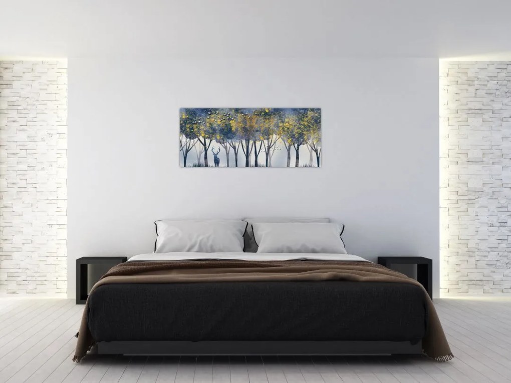 Kép egy szarvasról az erdőben (120x50 cm)