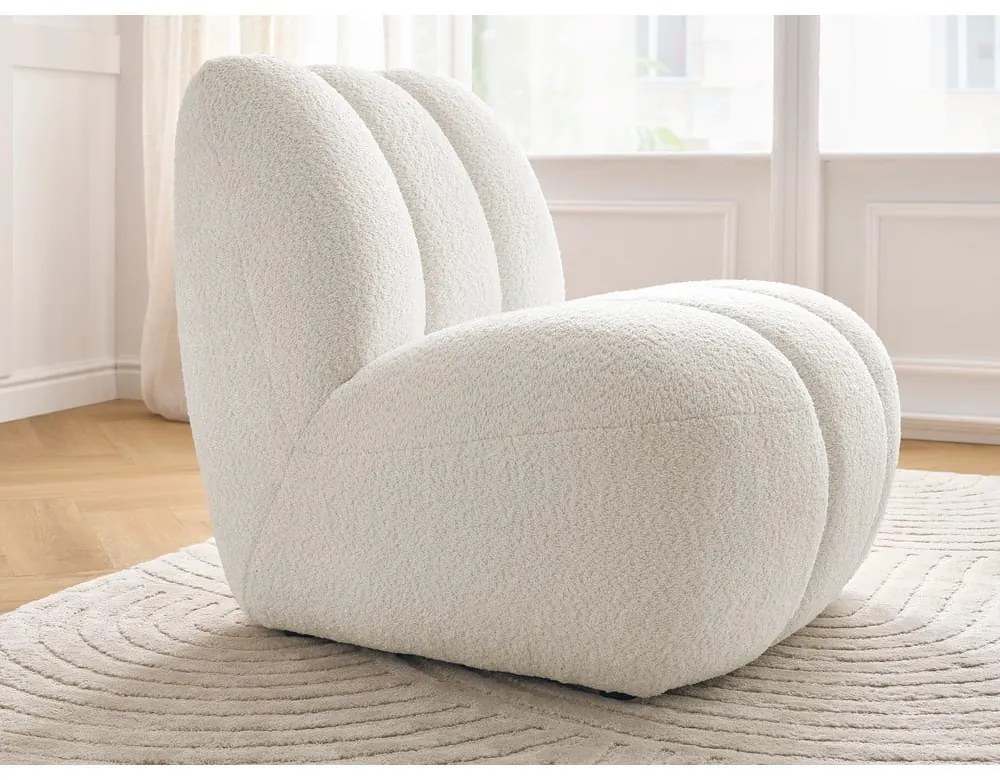 Fehér buklé fotel Janissaire – Bobochic Paris