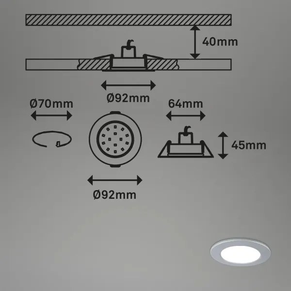 Briloner - KÉSZLET 3x LED Dimmelhető fürdőszobai lámpa LED/4,8W/230V IP65