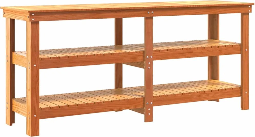 vidaXL Munkapad Faggyú barna 181.5 x 50 x 80 cm Tömör fenyőfa