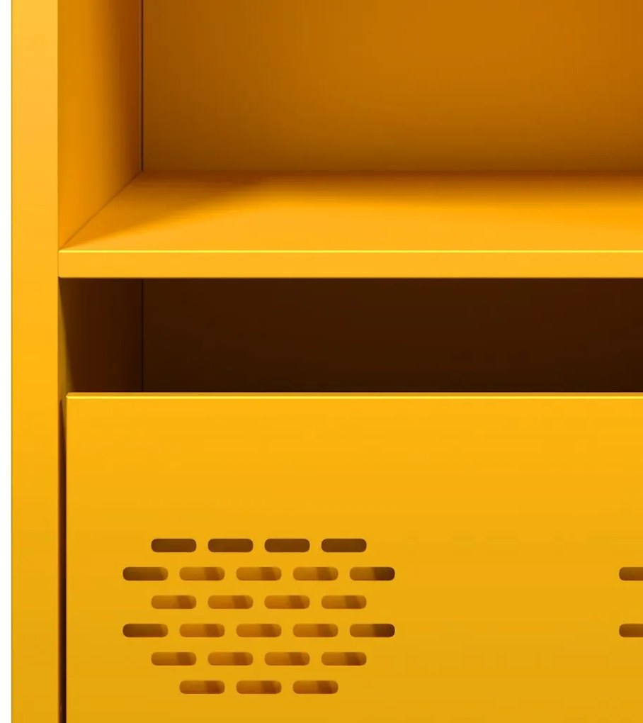 mustársárga hidegen hengerelt acél tálalószekrény 35x39x73,5 cm