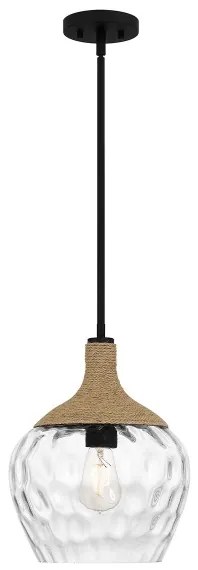 Quoizel QZ-ROYER-1P-MBK - Csillár rúdon ROYER 1xE27/60W/230V átm. 30,2 cm