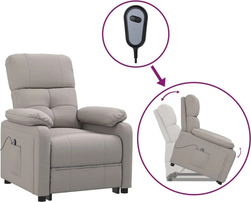 vidaXL tópszínű szövet felállást segítő fotel