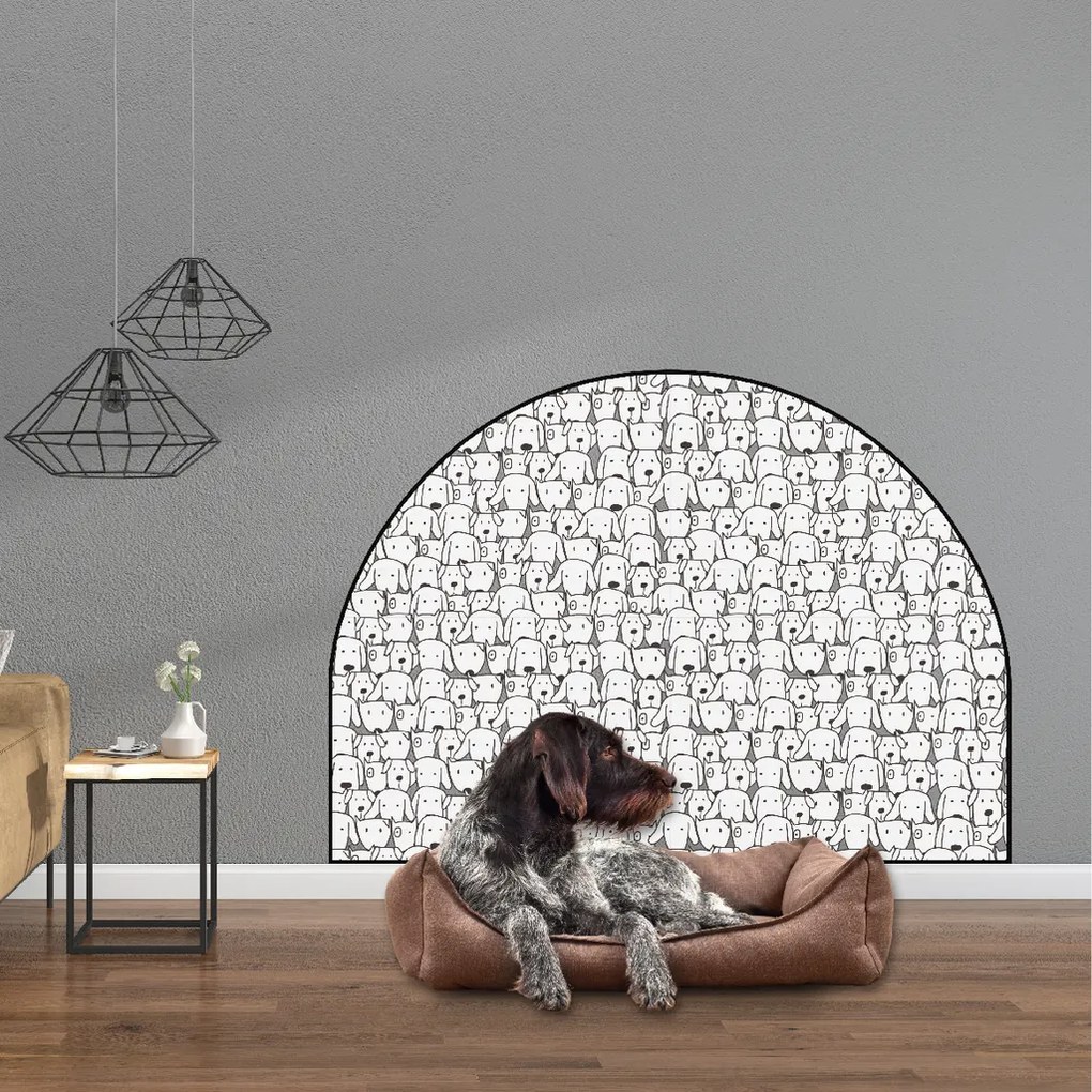 PIPPER. Védő textil falmatrica – Ív – Kutyák Méret: 120x96cm, Indíték: névvel