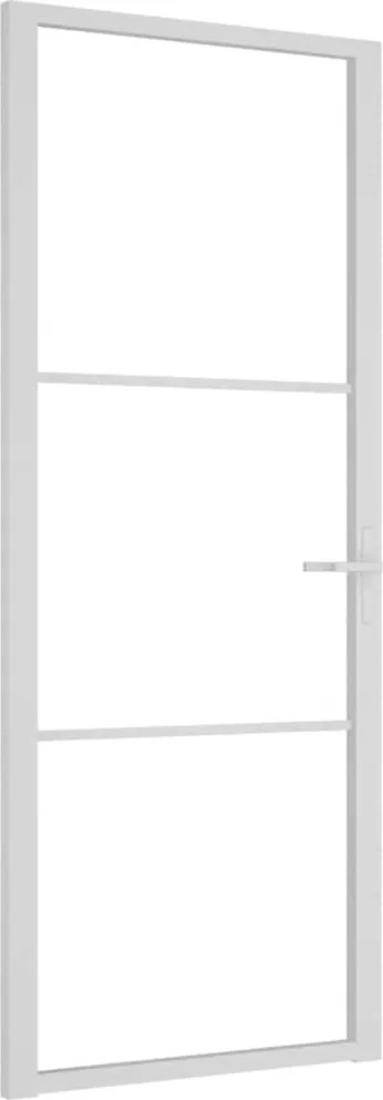 vidaXL fehér ESG üveg és alumínium beltéri ajtó 83 x 201,5 cm