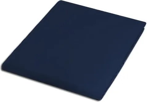 Szatén lepedő gumi nélküli200x220 sötétkék egyszínű