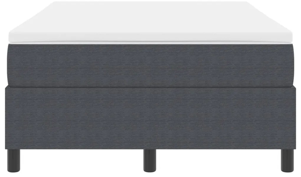 Boxspring ágy matraccal Sötétszürke 120x200 cm Kordbársony szövet