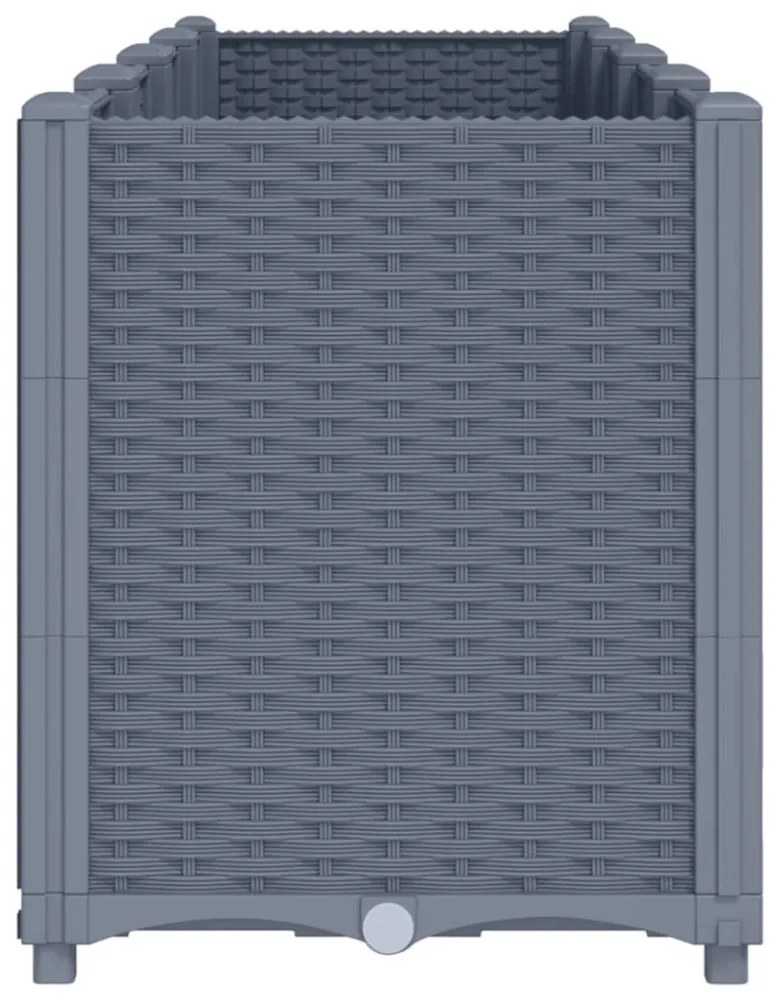 kékszürke polipropilén kerti ültetőláda 160 x 40 x 53 cm