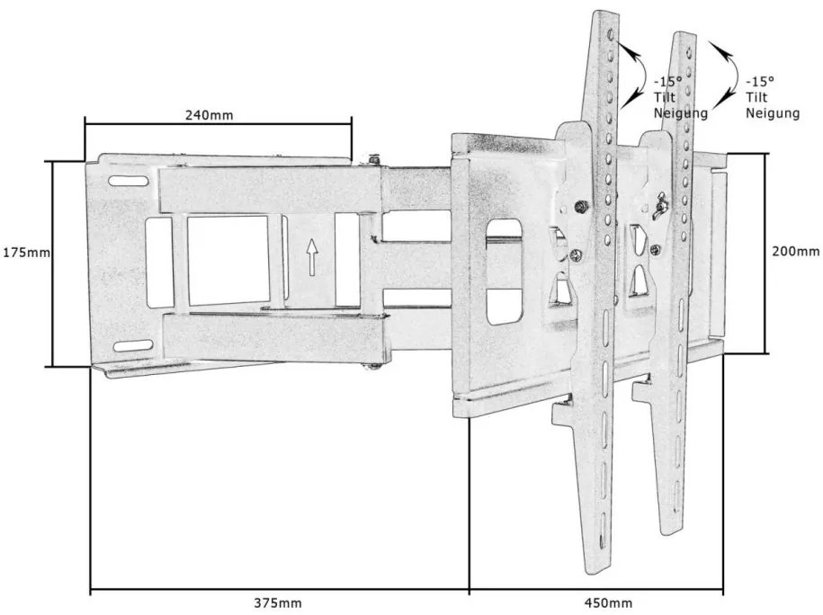 MOUNTY Fali konzol LCD TV 400 x 400