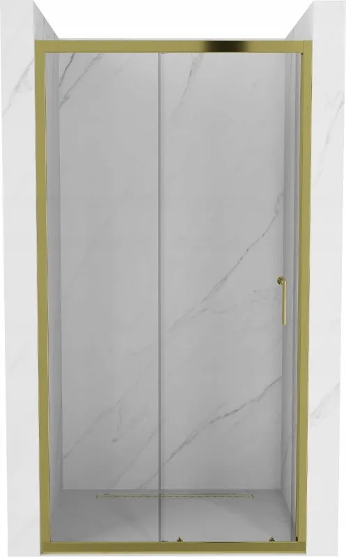 Mexen Apia 110 cm-es, átlátszó, arany tolóajtós zuhanyajtó - 845-110-000-50-00