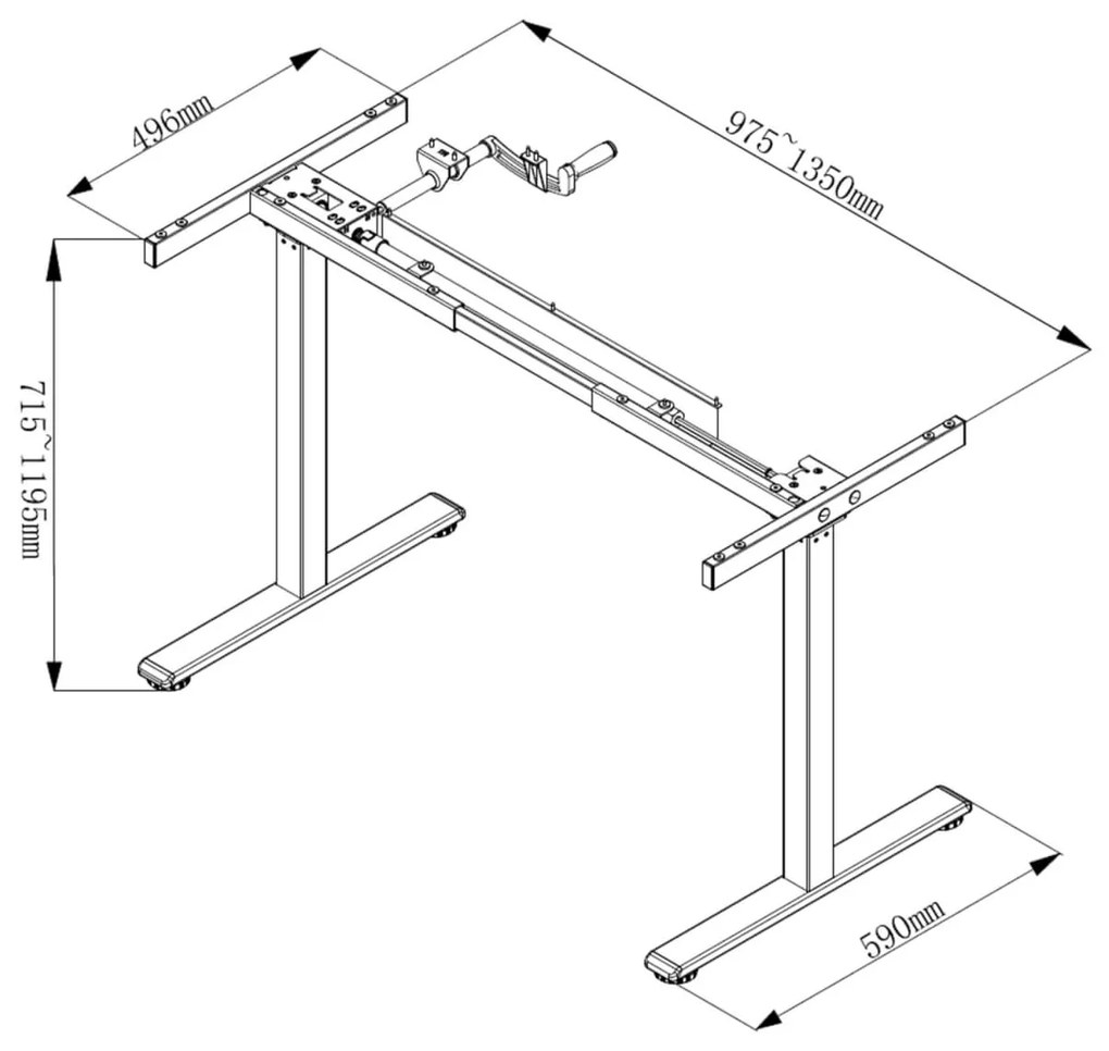 Állítható magasságú asztal Liftor Entry - Szürke