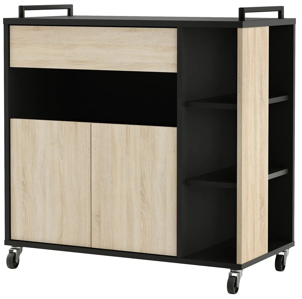 Szekrény mikrohullámú sütőhöz INDUS tölgy / fekete