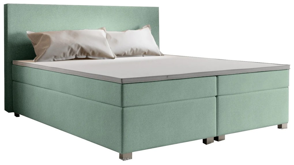 Franciaágy  Boxspring 140 cm Simon (menta) (matraccal, tárolóhely nélkül). 1047326