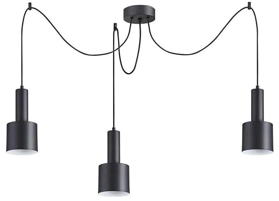 Ideal Lux - Csillár zsinóron HOLLY 3xE27/60W/230V pók fekete