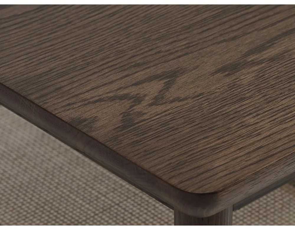 Barna dohányzóasztal tölgyfa dekoros asztallappal 60x120 cm Barrali – Unique Furniture