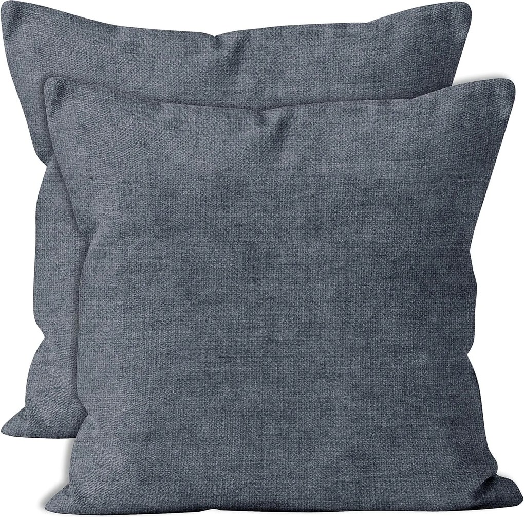 Díszpárnahuzat szürke cipzáras 45x45cm 2db