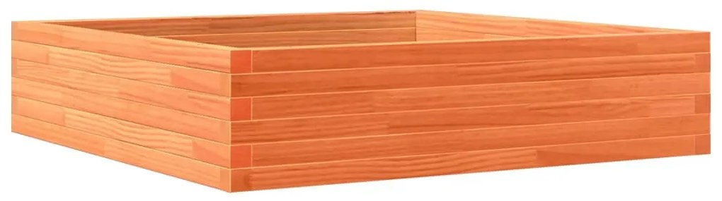viaszbarna tömör fenyőfa kerti virágláda 100 x 100 x 23 cm