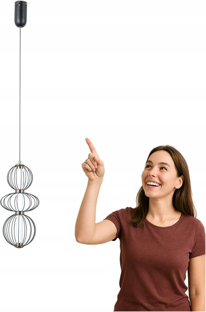 Led függőlámpa 10W Rabel PND-344221-3V-BK Italux