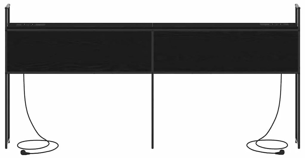 Tárolós Fejtámla Töltő Állomással Musta tammi 180 cm Faanyag