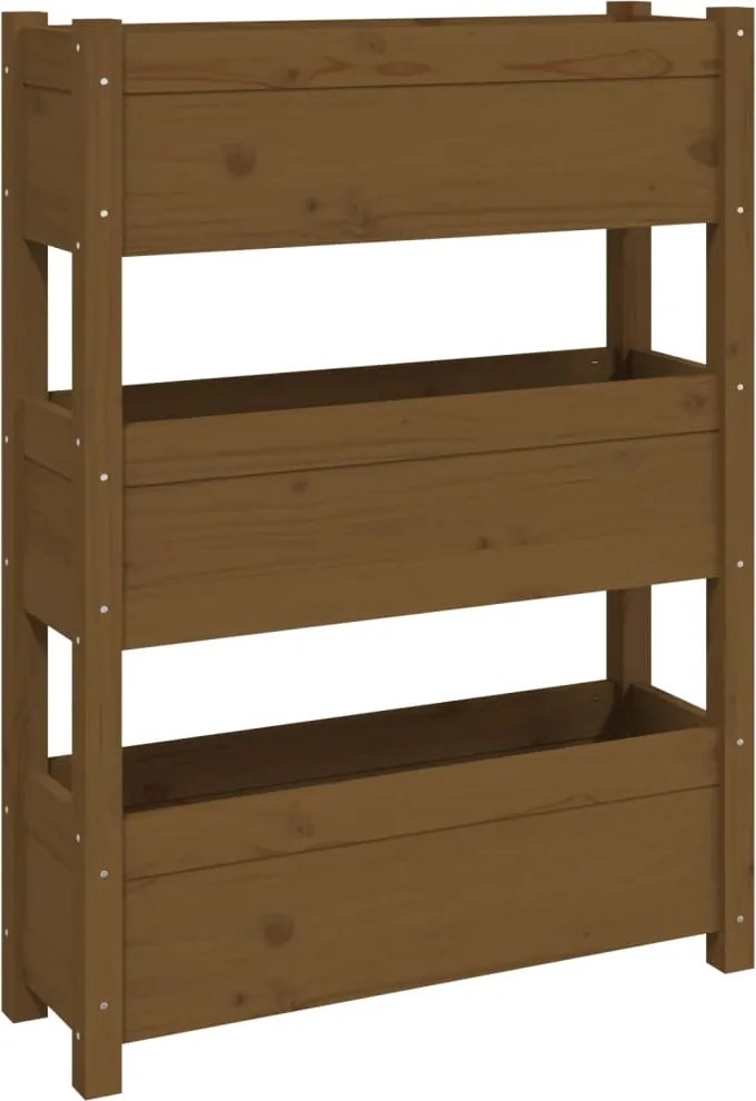 vidaXL mézbarna tömör fenyőfa növénytartó 77x25x104,5 cm