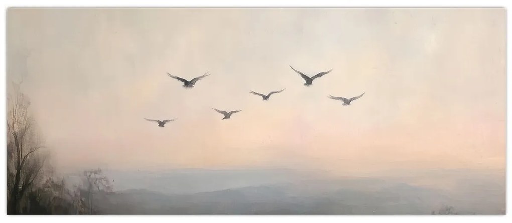 Kép - Madárcsapat (120x50 cm)