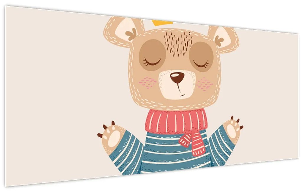 Kép - Bézs mackó koronával (120x50 cm)