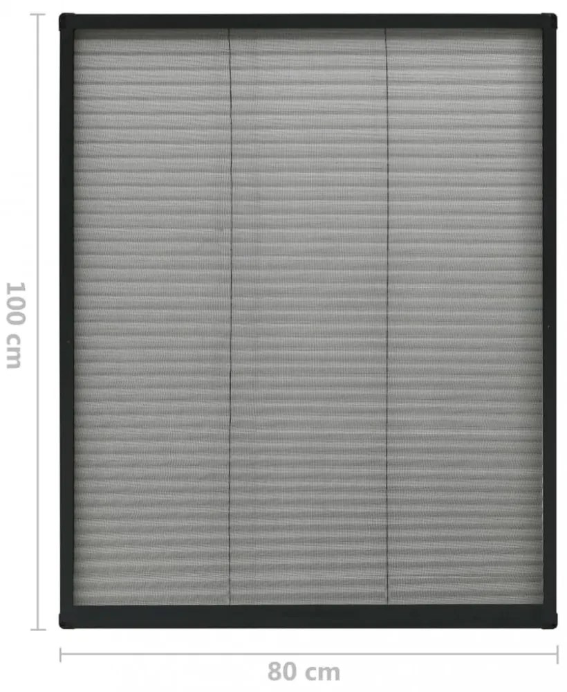 antracitszürke alumínium pliszé ablakszúnyogháló 80 x 100 cm