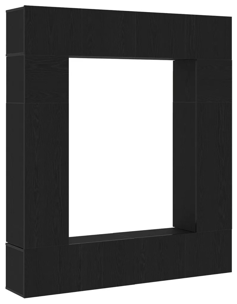 TV szekrény 8 pcs Fekete 80 x 30 x 30 cm Faanyag
