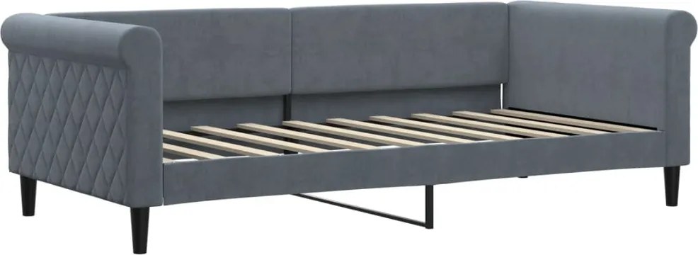 vidaXL sötétszürke bársony kanapéágy 90 x 190 cm