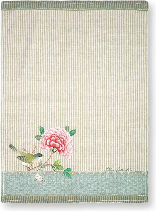 Konyhai törölköző Blushing Birds Bird Khaki PiP Studio