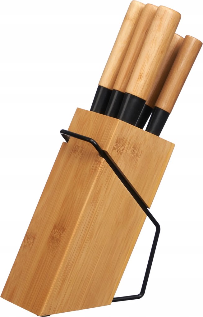 Késblokk Bambusz Állvány Késkészlet 6 db-OS Konyhai Kések