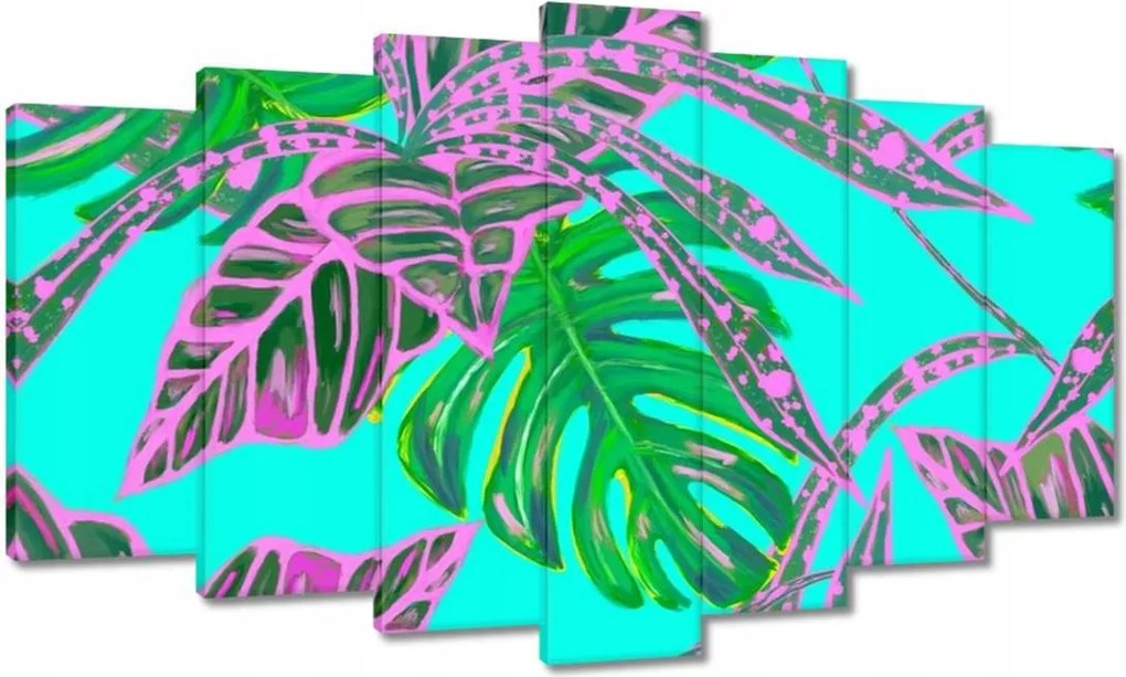 Vászonkép 140x80 Monstera Rózsalevelek