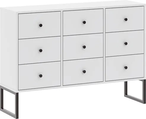LINEA 9 fiókos szekrény | Fehér
