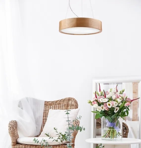 Brilagi - LED csillár kábelen CARVALHO 2xE27/15W/230V tölgy, átmérő 37 cm