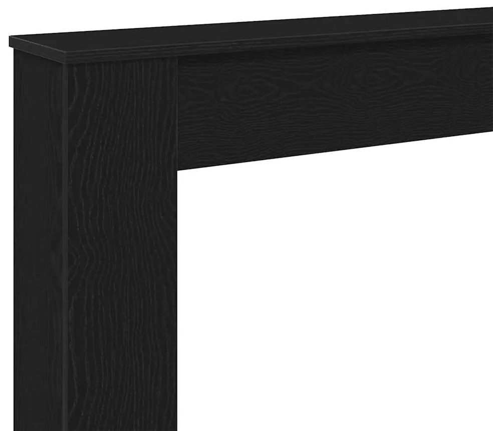 fekete tölgy színű szerelt fa kandallóburkolat 100x20x100 cm