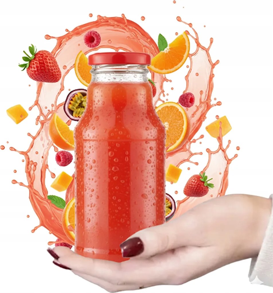 5x Micimackó lé palack 330ml Kupakos Üveg Palack Készlet