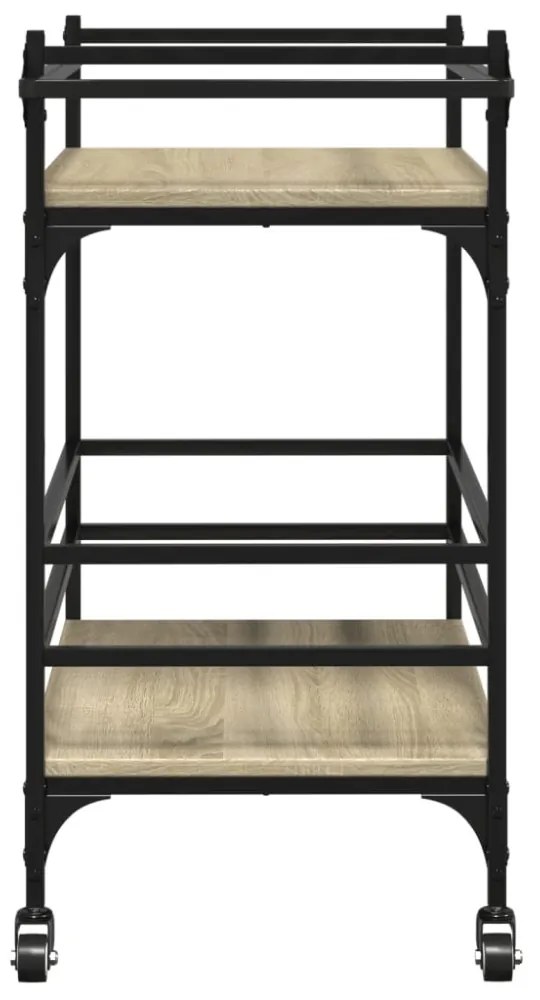 sonoma tölgy színű szerelt fa zsúrkocsi 82 x 40 x 78,5 cm