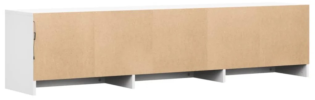 fehér szerelt fa TV-szekrény LED-ekkel 165 x 34 x 40 cm
