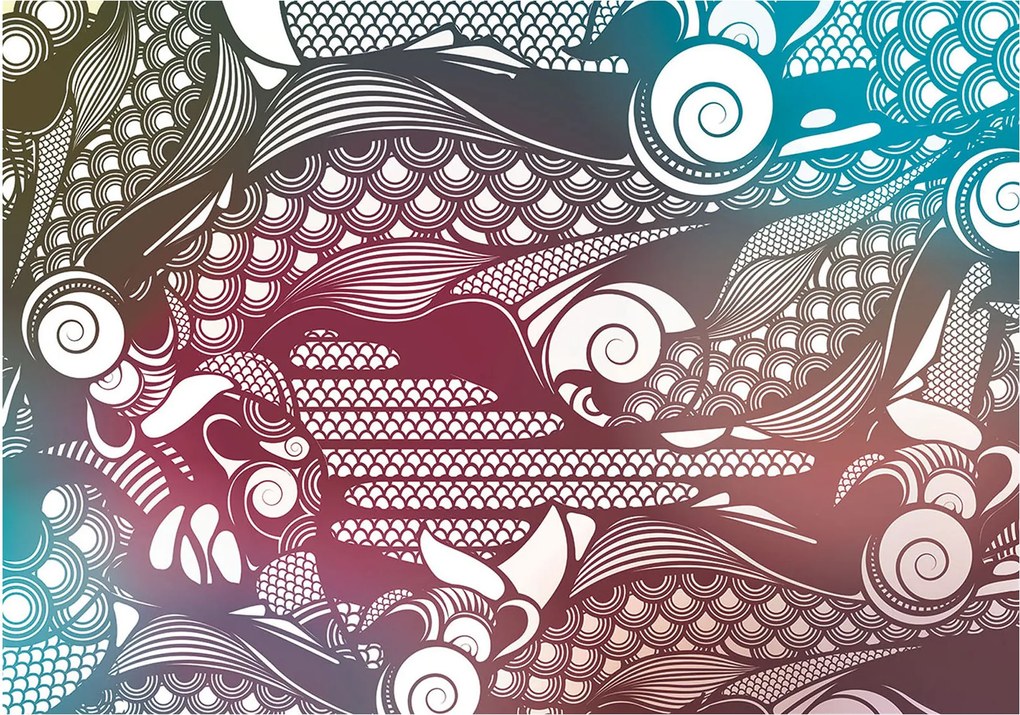 Fotótapéta Absztrakt Színátmenetes vonalak Vinyl spirálok 368x254 +ragasztó